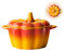 Cacerola de hierro fundido esmaltado con tapa (grande) – Olla con tapa, cazuela de calabaza de cerámica con tapa, cuenco grande con asas dobles, apto para lavavajillas y microondas