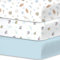 Little Grape Land Kinderbettlaken für Jungen und Mädchen, 3er Spannbettlaken für 70x140cm Matratzen, superweiches und atmungsaktives Mikrofaser-Baby-Laken, Muschel/Elefant/Blau