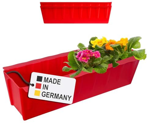 Hossi's Wholesale 2 Euro-Paletten Blumenkästen-Einsätze | 37,3cm Rot | Pflanzkasten für Europalette Palette | Balkonkasten | Blumentopf | aus stabilen Kunststoff | Made in Germany