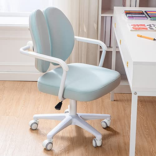 HYUFEIAO Schreibtischstuhl aus Stoff mit Nicht waschbarer Technologie, ergonomischer Computerstuhl für das Home-Office, Gesundheitsstuhl mit Doppellehne für Studenten, Langzeitkomfort,Blau