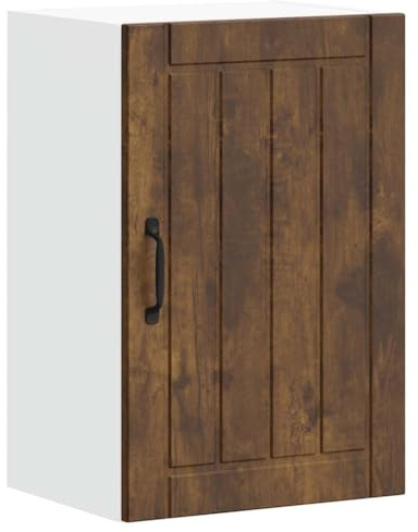 Homvdxl Hängeschrank für Küche, Schlafzimmer, Badezimmer, mit Einzeltür, Hängeschrank mit Ablage, moderner Badezimmerschrank – Eiche + rustikal, 40 x 31 x 60 cm