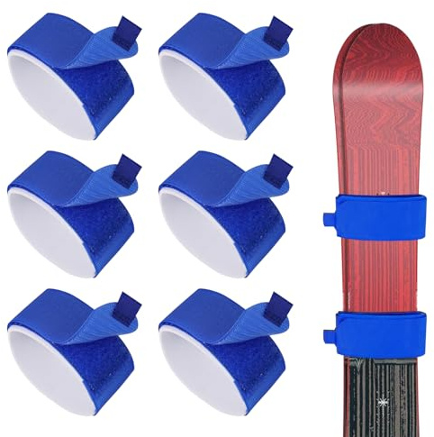FLOWERUN 6 Stück Verstellbarer Skigurte Ski Klettband Ski Befestigungsbänder Skibänder Für Sicheren Transport Und Praktische Aufbewahrung