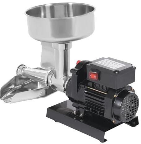 Elektrische Tomaten-Sauce-Herstellungsmaschine Passiergerät Aus Edelstahl Elektrisch Mit 450W Starkem Motor Für Große Mengen, Inklusive Stößel Und Verstellbarem Auslauf