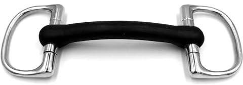 ES0238 D-Ring Trense Flexibel Gummi Stange Edelstahl 20mm, 14.5 cm | Equine Smile D-Trense Stangengebiss Gummigebiss Gebiss Pferd Pony Maulschonend Reitsport Quetschschutz Trensengebiss Dick