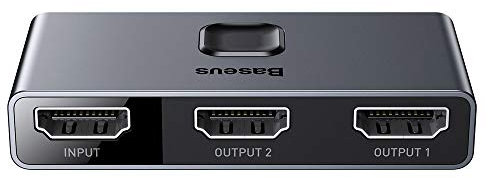 Adaptador Bidirecional Baseus Switcher Hdmi - 2X Hdmi 4K / 30 Hz Cinza (Cahub-Bc0G)