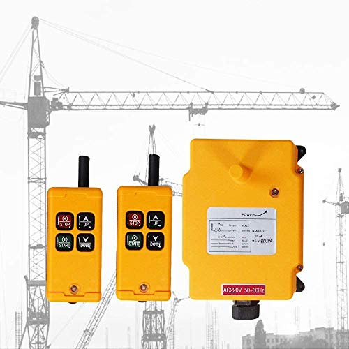 MXBAOHENG 220 V Radio Industriale Telecomando Wireless Gru Paranco Telecontrol per Verricello Verricello Gru Paranco con 2 Trasmettitori e 1 Ricevitore H-4 * 2