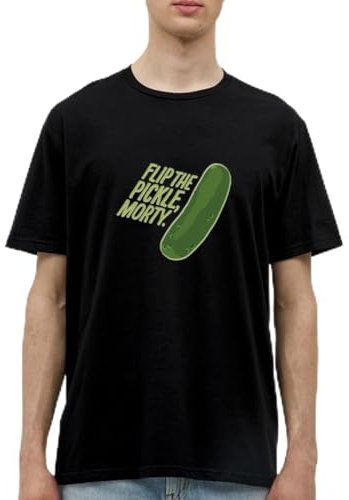 Spreadshirt Rick and Morty Flip The Pickle Gewürzgurke Männer T-Shirt, S, Schwarz