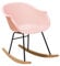 Beliani Retro Schaukelstuhl aus Kunststoff in Rosa mit robustem Holzkufen Harmony