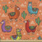 ABAKUHAUS Kaktus Gewebe als Meterware, Bunte Alpakas Blume, Schön Gewebten Stoff für Polster und Wohnaccessoires, 1M (148x100cm), Dunkler Lachs