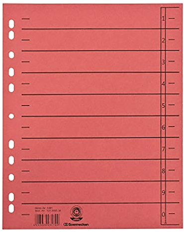 Soennecken Trennblätter 1461 DIN A4 230g RC Karton rt 100 St./Pack.