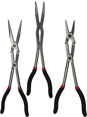 KS Tools 500.7260-TD Aktion Doppelgelenk-Zangen-Satz, Schwarz Rot, XL, 3-TLG, XL, 3-Tlg.