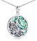 MATERIA Muschelkette Lotusblüte grün rund - Lotus Schmuck Anhänger Damen Silber 925 mit Geschenk-Box KA-42-Grün_K97-60