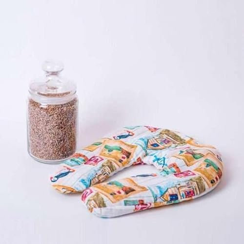 Decolores | Cuscino Cervicale Termale Seme | 28x30cm | Per il collo e la parte superiore della schiena | Effetto caldo e freddo | Forno a microonde e congelatore sicuro | Fodera lavabile