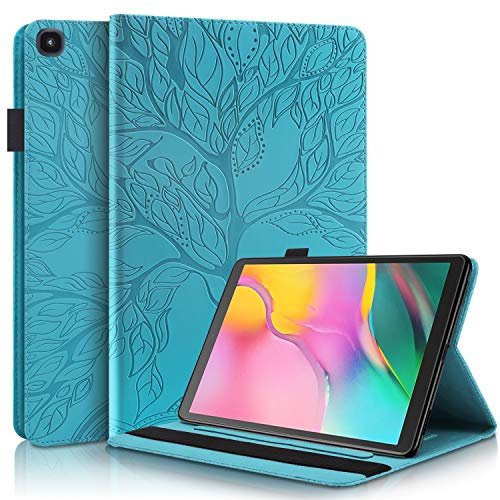 Succtop Custodia per Galaxy Tab A 2019 10,1 in pelle PU con funzione di supporto, custodia protettiva con slot per carte, portapenne per Samsung Galaxy Tab A 2019 10,1 SM-T510/SM-T515, colore: Blu