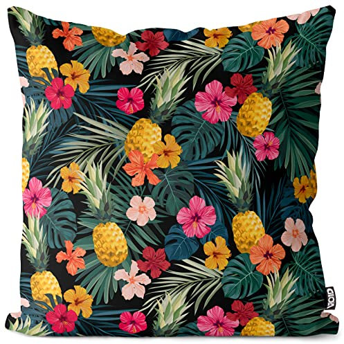 VOID Tropische Ananas Kissenbezug Kissenhülle Sofakissen Kissen Deko Ostern Outdoor-Kissen Dekokissen, Kissen Größe:40 x 40 cm