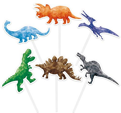 WERNNSAI Dinosaurier Party Cupcake Toppers - 36 Stücke Dino Geburtstagsparty Kuchen Deko Kinder Jungen Dinosaurier Tortendeko Cupcake Toppers Picks Dino Party Dekorationen Kuchen Dekoration Zubehör