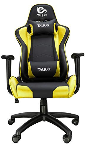 Talius Gecko V2 - Silla Gaming Amarilla y Negra con Cuero, Ergonomía, Basculante, Alta Densidad y Nylon (Yellow)