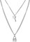 Flongo Männer Kette Frauen Pullover Halskette Mehrschicht Kette Klobige Choker E-Girl E-Boy Schmuck Emo Gotik mit Schlüssel Schloss Lock Anhänger