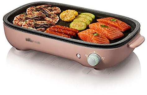 Barbecue Carbonella Grill da incasso senza fumo Grill 1200W griglia elettrica Grill Grill Rimovibile antiaderente BBQ Grill Grill Griddle Capacità per 3-5 persone Pratico barbecue strumenti BBQ Carbon