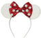 White Sequin Minnie Mouse Inspired Alice Headband With Big Red 5 Sequin Top Bow Handmade