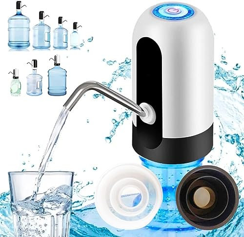 Dispensador de Agua fría Automático, Bomba Grifo dosificador, Agua de garrafas Compatible 5, 8 y 10 litros, Botellas, Universal, USB, Camping, Escuela, Oficina, Tubo Silicona Libre BPA