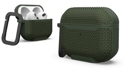 UAG progettata per custodia AirPods (3a generazione 2021) Metropolis Ballistic ARMR Olive Drab - Custodia protettiva robusta compatibile con ricarica MagSafe con moschettone portachiavi di URBAN ARMOR