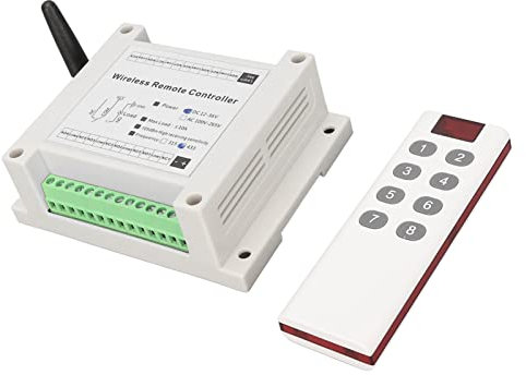 Elprico 8-Kanal-Relais-Schaltmodul, 8CH 10A DC 12V-36V Lampensteuerungs-Funkschalter-Relaismodul mit Fernbedienung für die Automatisierung