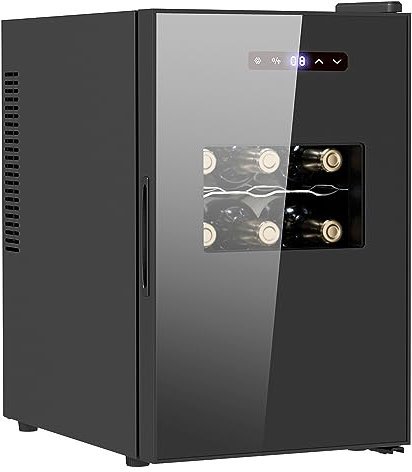 Cecotec Cantinetta Vino Refrigerata Bolero GrandSommelier 1530 CoolCrystal, Capacità 15 Bottiglie, Raffreddamento Termoelettrico, Temperatura Regolabile 18ºC Comando Sfioramento, Display LED Interno