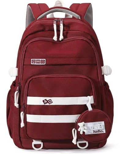 LANSHIYA Niedlicher ästhetischer Rucksack für Mädchen, Mittelschule, Studenten, Büchertasche, Teenager, einfarbig, leicht, Reise-Tagesrucksack, einfarbig (Getaway Solids), Daypack Rucksäcke