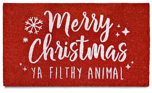 Merry Christmas Ya Filthy Animal Doormat 30x17 Inch, Home Alone Door Mat, Merry Christmas You Filthy Animal Door Mat Outdoor, Christmas Mat for Front Door, Ya Filthy Animal Christmas Outdoor Mat