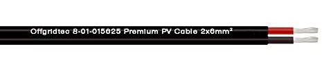 Offgridtec Solarkabel 2x6mm² PV1-F 6mm² Zweiadriges Solarkabel Schwarz