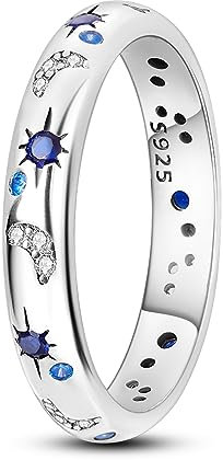 Hapour Ring aus 925er Sterlingsilber für Damen wunderschöne Ringe stapelbare Vintage-Ringe für Frauen und Mädchen als Geschenk Ringgröße 9