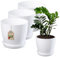 KADAX Macetero con plato, maceta de plástico, maceta redonda para interiores, maceta para flores y plantas de interior, maceta para hierbas, cubremacetas (juego de 3-20 cm), color blanco