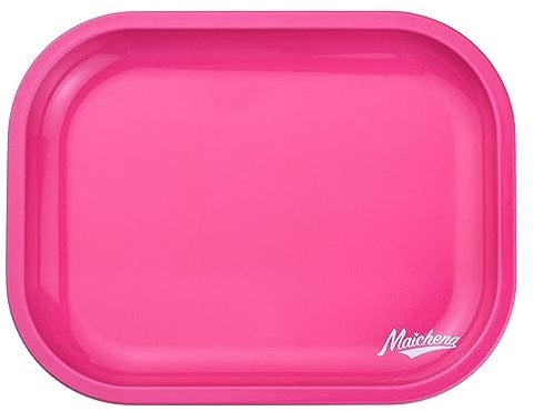 MAICHENG Metal Tray, Cute Serving Tray, Hot Pink Room Decor for Kitchen, Bathroom, Makeup, Jewelry (7x5.5 in) Gifts for Women Girls Mom