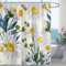 Hykiee Duschvorhang 180X180cm Anti-Schimmel, Blumen Wasserdicht Maschinenwaschbar und Schnell Trocknend Polyester Gänseblümchen Duschvorhänge Shower Curtain für Badezimmer mit 12 Duschvorhängeringen