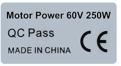 12 Teile/Los 36V/48V 250W 500W Ebike Motor Aufkleber CE Label Tags für Bafang BBS01 BBS02 BBSHD Elektrofahrrad Umbausatz Teile (60V250W)