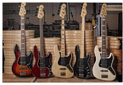 Gitarre Bass Musik Musikinstrumente Drucken 1000 Teile Puzzle Premium Holzpuzzle Geschenke Für Erwachsene Familie Hochzeit Abschluss Geschenk Vertikale Version