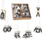 Schmucks HOME Weihnachtsdeko Schlitten Geschenkverpackung Christbaumschmuck Weihnachten Anhänger 6-teilig Holz Schwarz Weiß