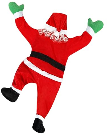 Decorazione natalizia a grandezza naturale da appendere, 1,5 m, Babbo Natale che si arrampica a grandezza naturale, decorazione da appendere alla finestra o alla parete