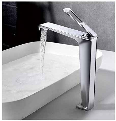 Heißer Kalter Bunte Becken Wasserhahn Bad Rotation Waschbecken Wasserhahn Einhebel Messing Kran Wasser Mischer (Color : Chrome Tall)