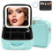 Travel Makeup Bag with LED Mirror, Cosmetics Make Up Bag with Light Up Mirror with Vanity Case Makeup Organiser Bag, 3 Colour Temperature and Brightness Adjustable, Dividers Compartment