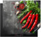 KitchenYeah© Protege Plaque Tapis Pour Induction 60x52 cm Deco Cuisine Protection Vitrocéramique Accessoire Pour Cuisiniere Piment - Béton - Ail - Cuisine