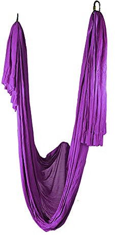 Strapazierf?hige Yoga-Schaukel-Sling-H?ngematte, Aerial Yoga Fitness H?ngegriff Anti-Schwerkraft-Yoga-H?ngematte Pilates Aerial Anti-Schwerkraft-Inversions-Set 5 X 2,8 M für (lila)