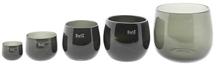 DutZ Pot | Smoke | Übertopf, Windlicht,Vase| H 18 D 20 cm | mundgeblasenes Glas