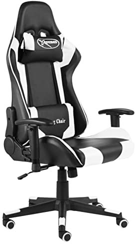 ZEYUAN Chaise de Jeu pivotante Blanc PVC,Chaise Gaming,Chaise Bureau,Fauteuil De Bureau