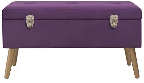 Kangmusi Bank mit Stauraum 80 cm Lila Samt, kangmusi329931