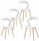 Uderkiny Lot de 4 Chaise de Jardin Exterieur,Chaise Polypropylene Lot de 4,Siège en polypropylène/Pieds en Fer métallique, adapté pour Jardin/Serre/terrasse/Balcon(Blanc, 4)