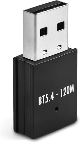 JAPOO BT 5.4 Adapter for PC,BT Dongle Receiver,Long Range USB Bluetooth Dongle,Win11/10/8.1 Support for Desktop, Laptop,Farthest distance can reach 393 feet