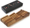 XINZUO in-Drawer Knife Block, Natural Acacia Knife Drawer Oganizer, Insert-Kitchen Storage Holder, 11 Slots, Holds up to 11 Various Size Knives, Countertop Saving&Knife Protective