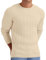 Sailwind Men's Cable Knit Jumpers Crewneck Jumper for Men Classic Pullover Sweater Soft Casual Knitwear with Ribbing Edge (Beige, L)